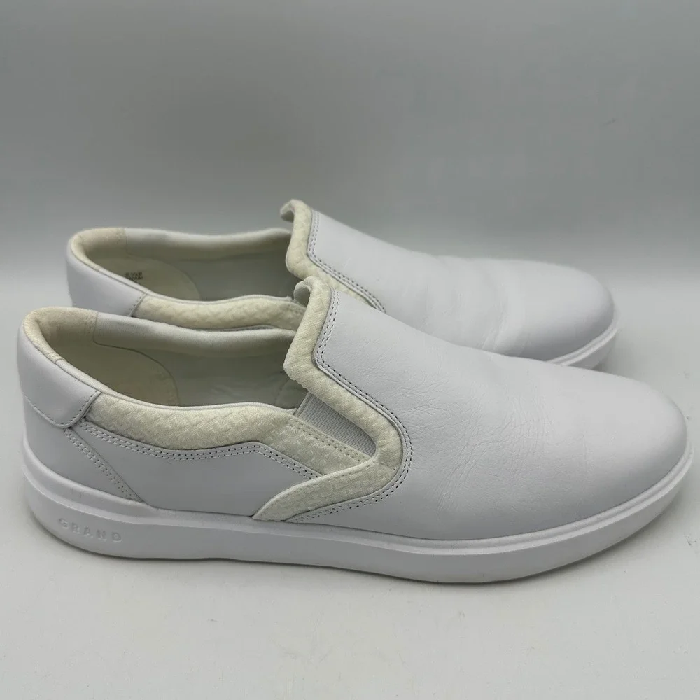 Cole Haan Grand Series‎ White Leather Slip On Sneakers Women Size 9.5 B